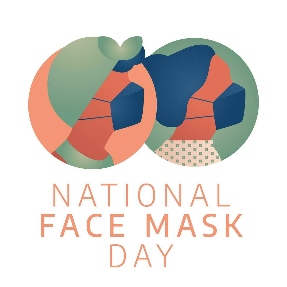 national face mask day design template for celebration. face mask illustration. flat medical mask design. mask illustration. vector