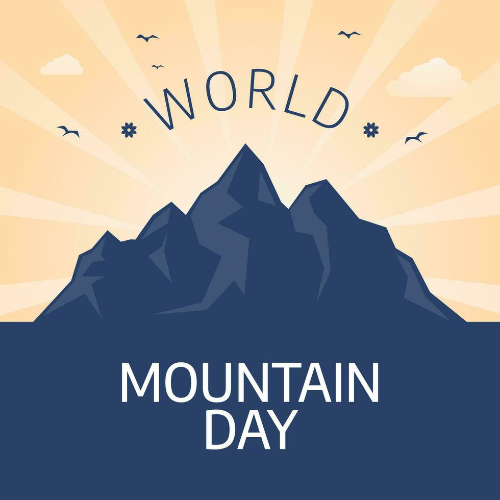 mountain day. world mountain day. international mountain day. flat