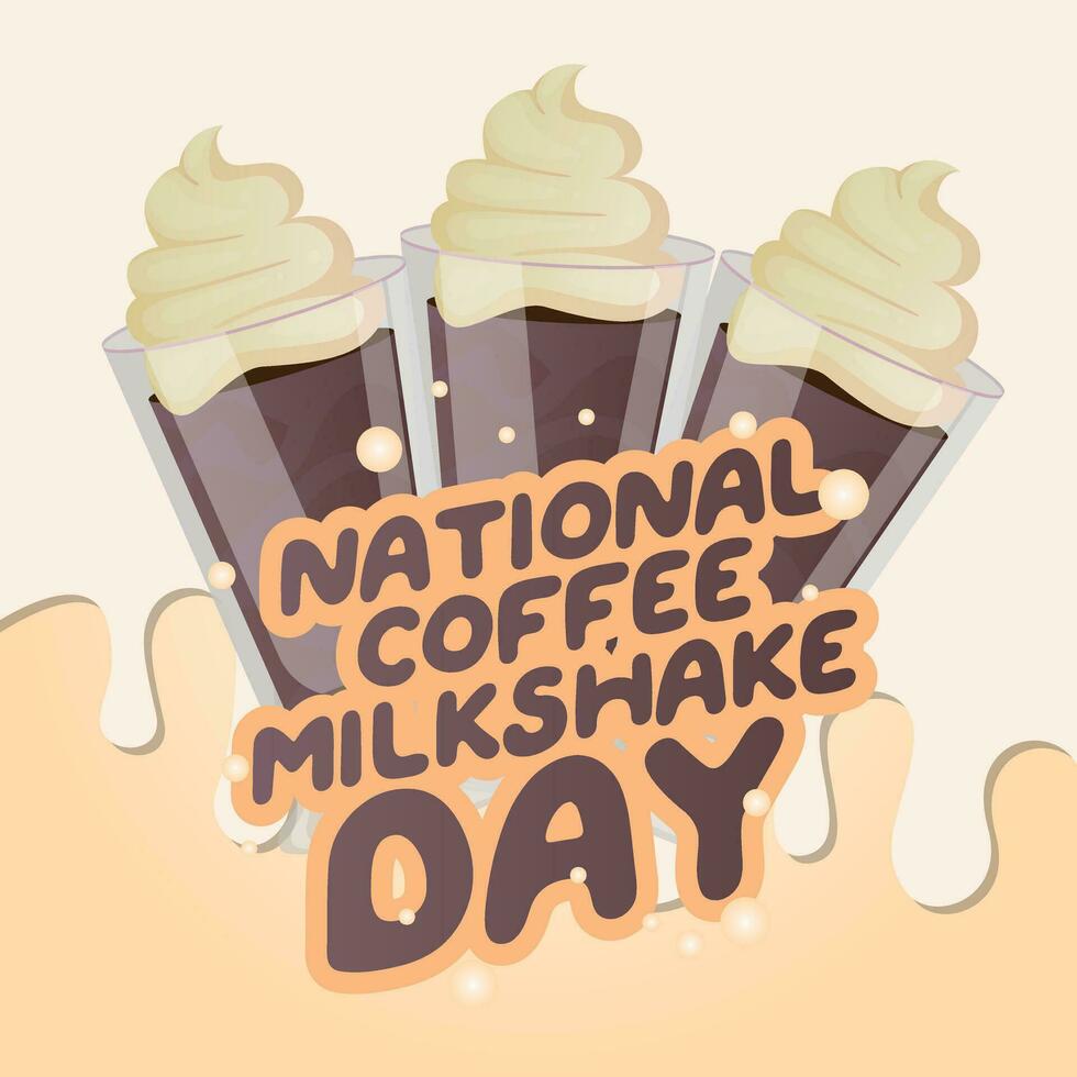coffee milkshake day design template for celebration. coffee milkshake vector design. flat drink design. flat coffee milkshake illustration.