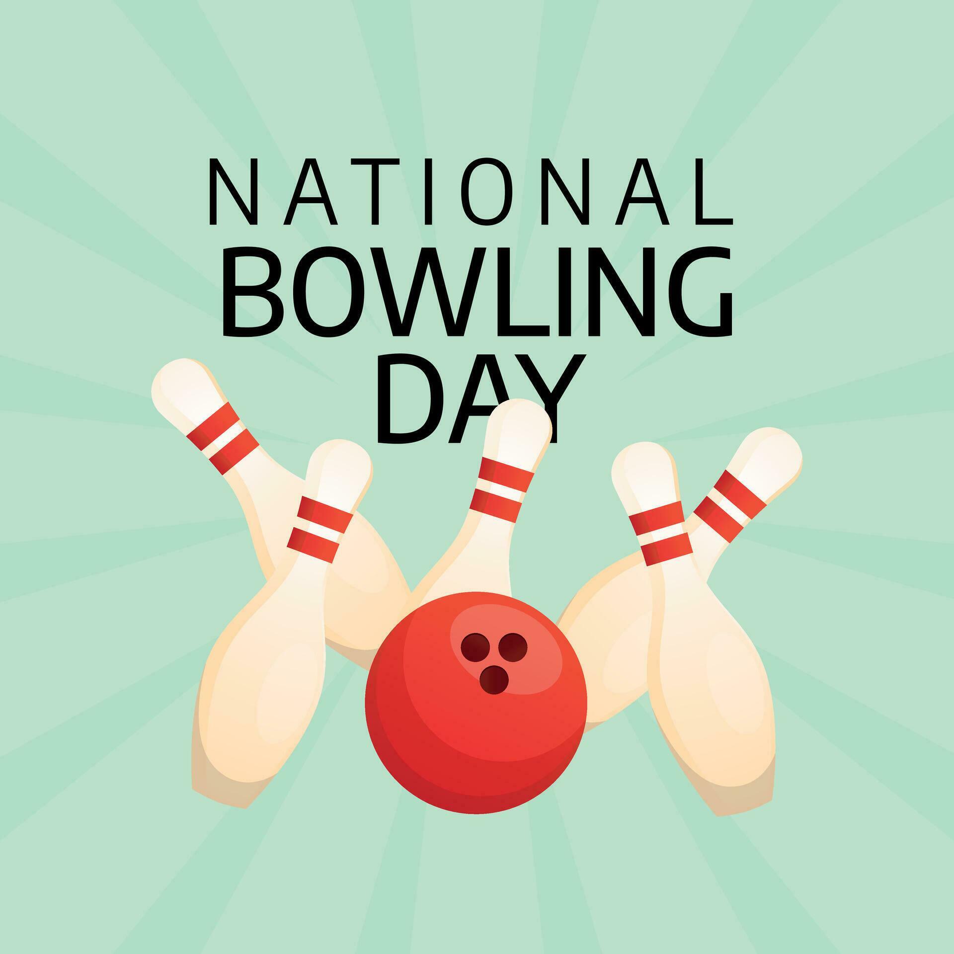 National bowling day design template for celebration. National bowling