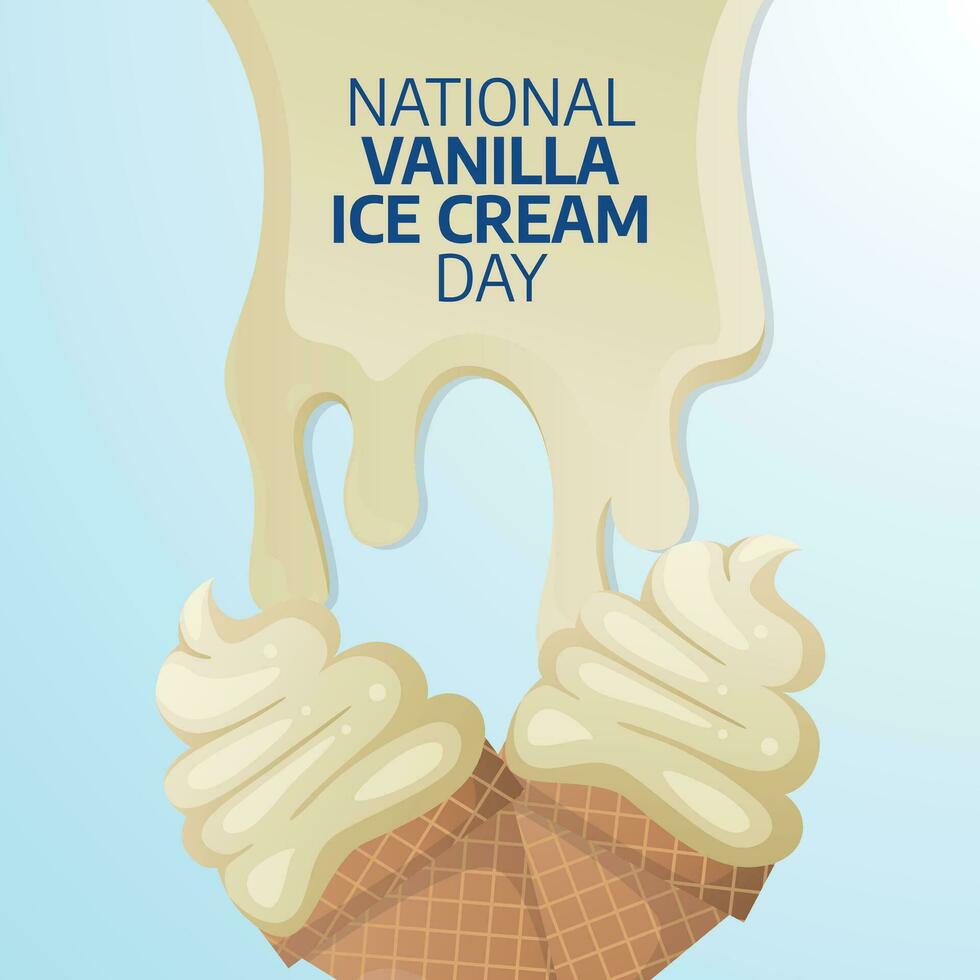 national vanilla ice cream day design template for celebration. vanilla ice cream vector illustration. flat ice cream design. ice cream design.