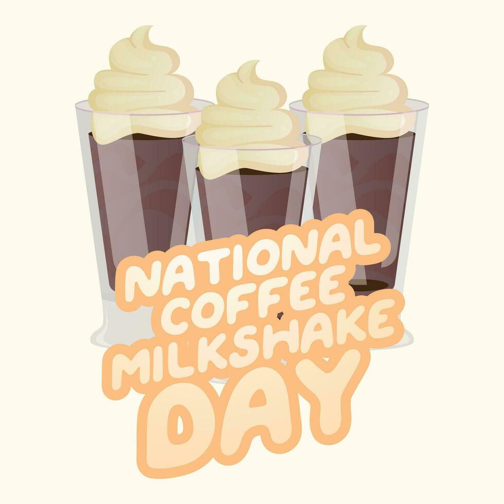 coffee milkshake day design template for celebration. coffee milkshake vector design. flat drink design. flat coffee milkshake illustration.