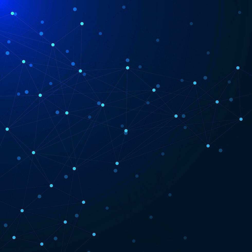 Abstract geometric background with connecting dots and lines. Global network connection and digital technology with plexus background. Vector illustration.
