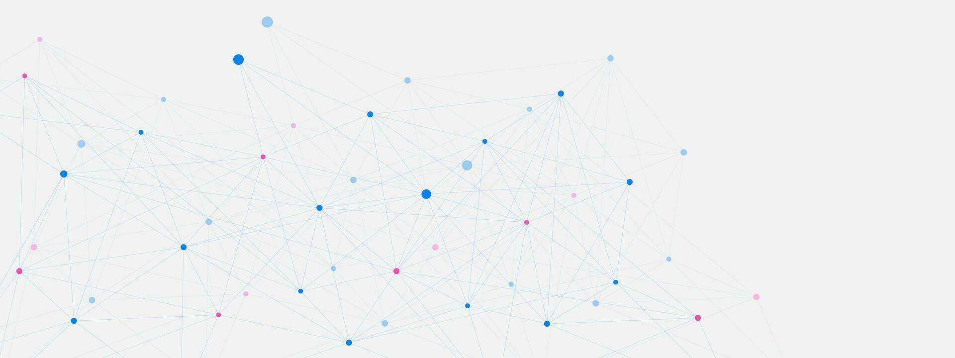 Abstract minimal geometric with connecting dots and lines on white background. Global network connection and social communication technology concept. Vector illustration.