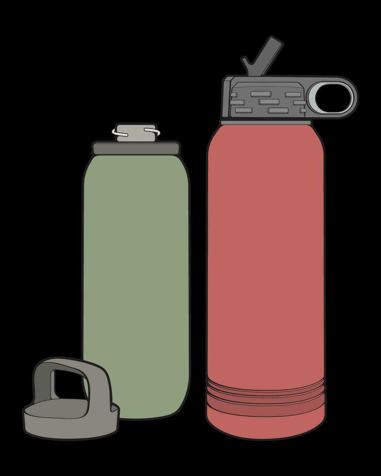 conjunto apagado colorante de vaso botella contorno dibujo vector, vaso botella en un bosquejo estilo, vaso botella formación modelo describir, vector ilustración.