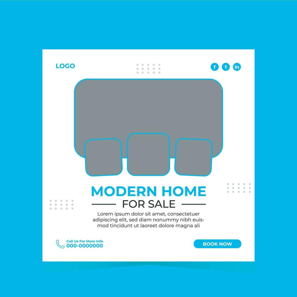 Real estate house property instagram post or web banner template. vector