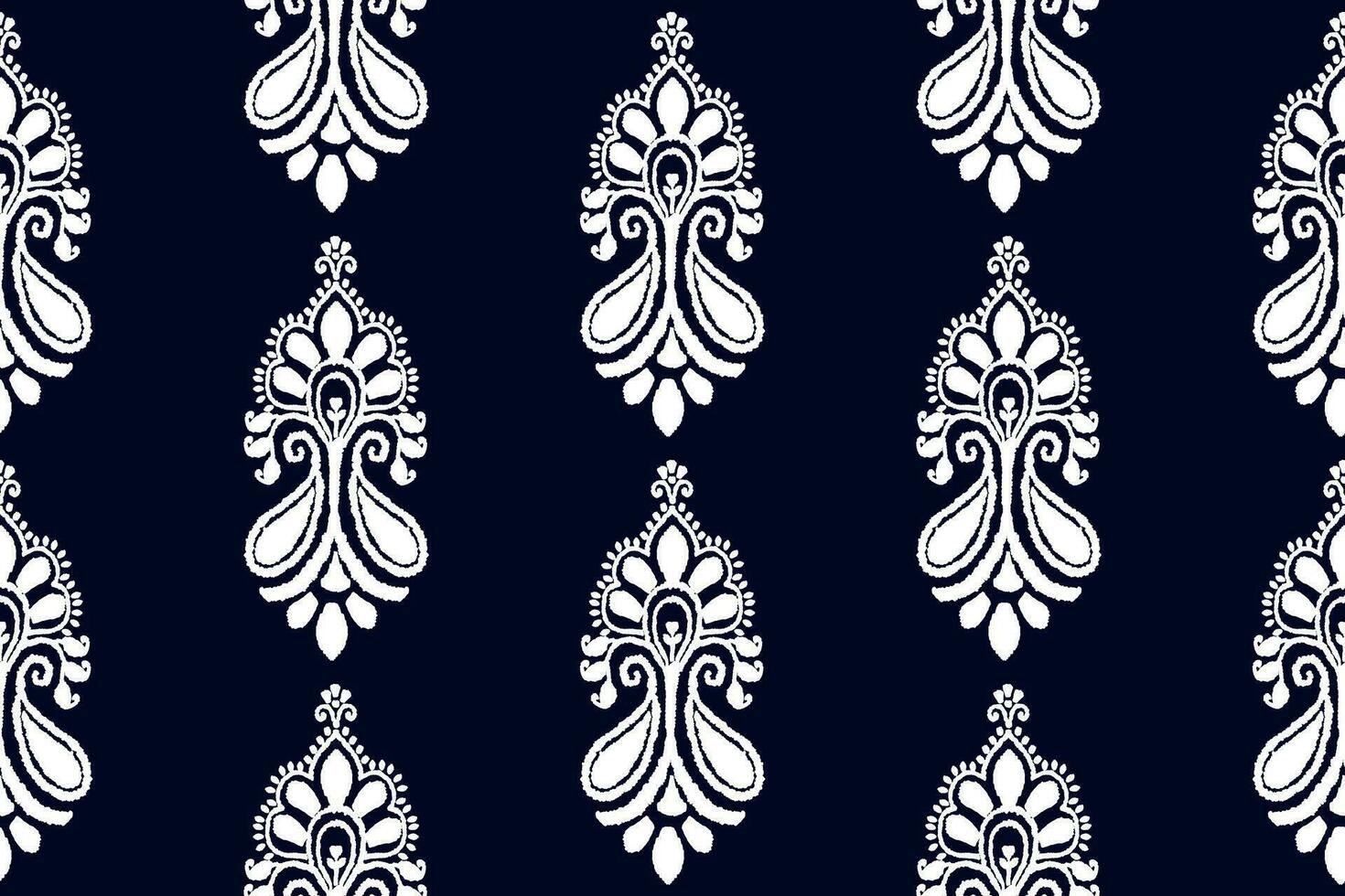 Ikat Seamless Pattern tribal art Embroidery, Ikat stripe Digital textile Asian Design for Prints Fabric saree Mughal Swaths texture Kurti Kurtis Kurtas, Motif Batik vector