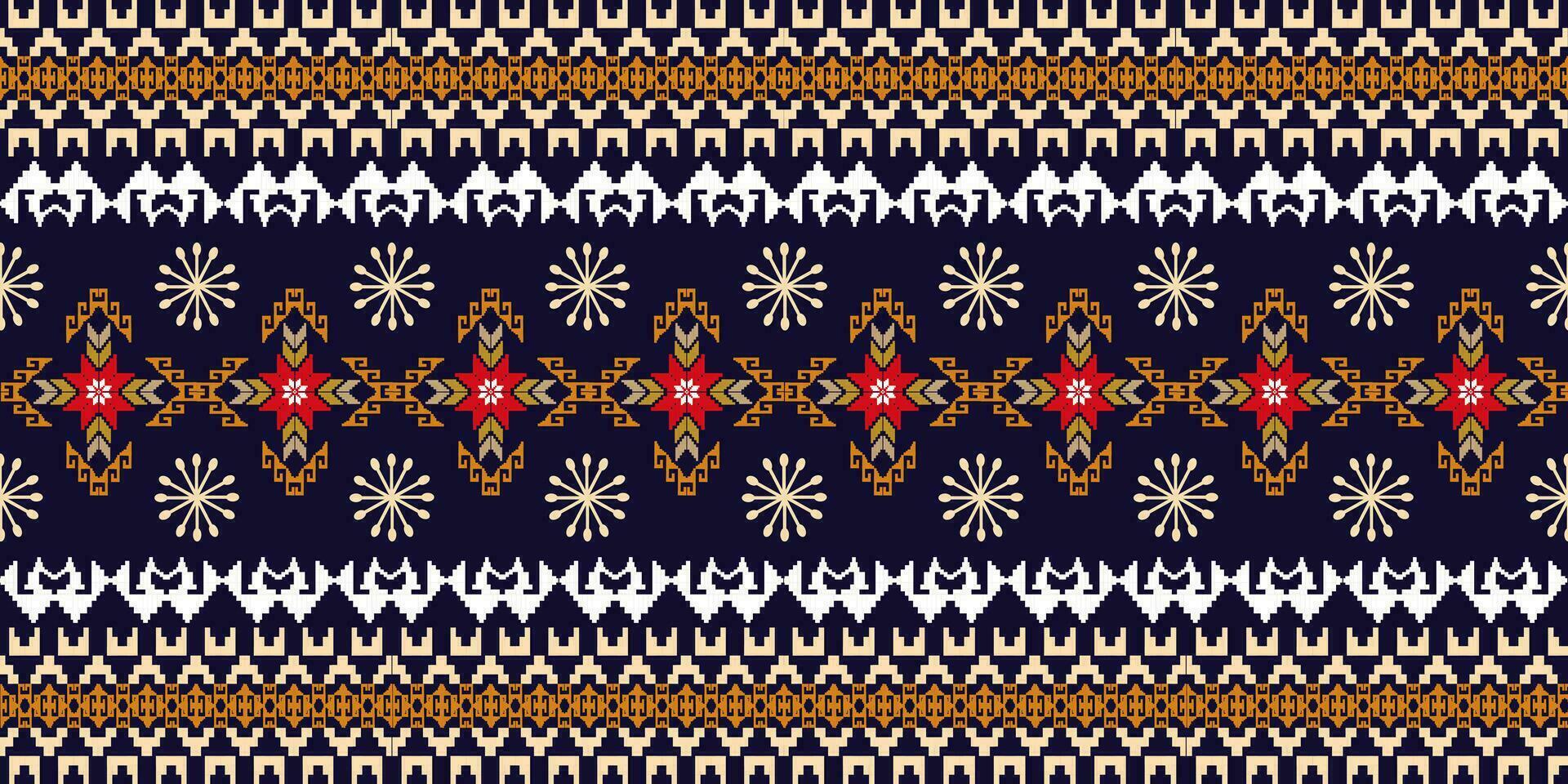 Cross Stitch Pixel Pattern. Ethnic Patterns. Abstract art. Design for carpet, wallpaper, clothing, textile, pillow, curtain, bedsheet, table runners. Vintage Style. Vector illustration.