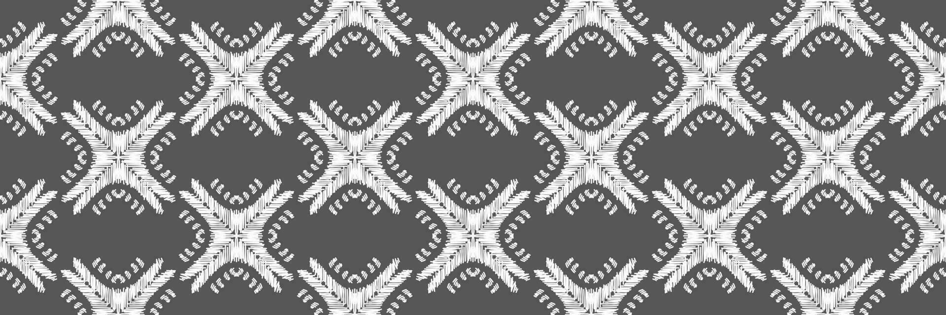 Ikat Seamless Pattern tribal art Embroidery, Ikat stripe Digital textile Asian Design for Prints Fabric saree Mughal Swaths texture Kurti Kurtis Kurtas, Motif Batik vector