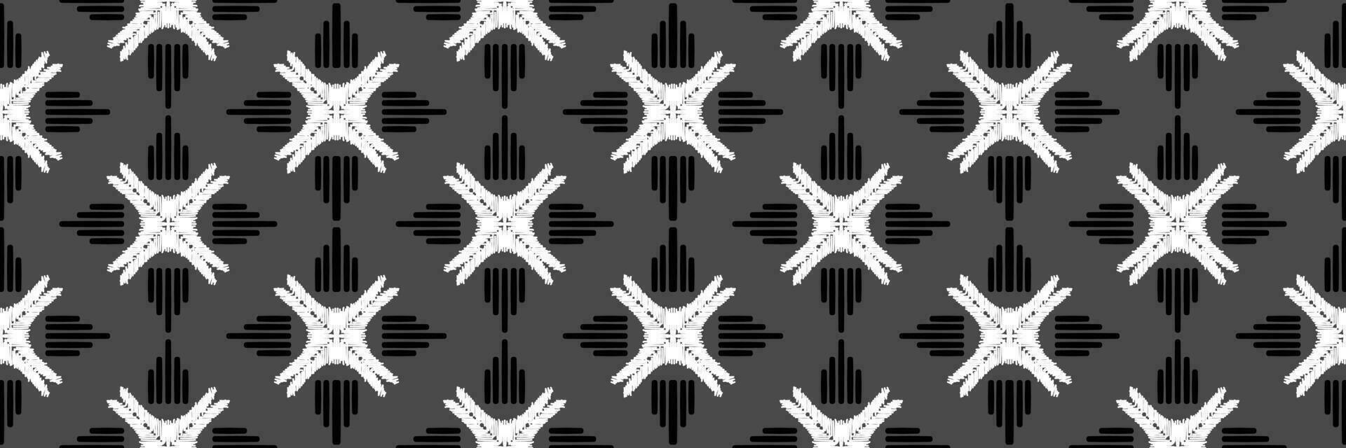 Ikat Seamless Pattern tribal art Embroidery, Ikat stripe Digital textile Asian Design for Prints Fabric saree Mughal Swaths texture Kurti Kurtis Kurtas, Motif Batik vector