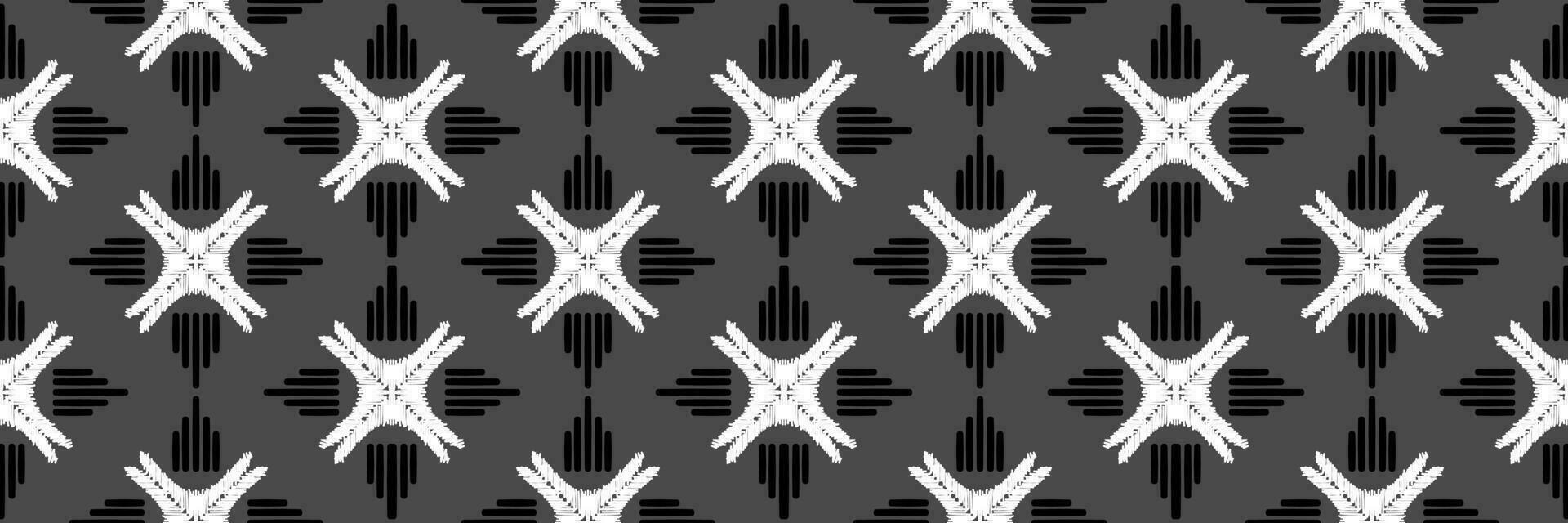 Ikat Seamless Pattern tribal art Embroidery, Ikat stripe Digital textile Asian Design for Prints Fabric saree Mughal Swaths texture Kurti Kurtis Kurtas, Motif Batik vector