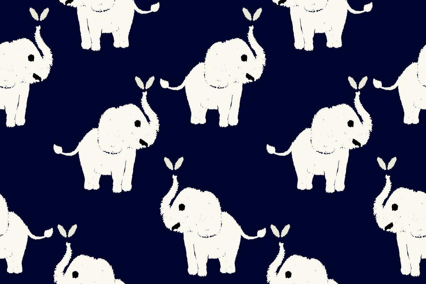 resumen ikat Arte sin costura modelo elefante bordado en un azul antecedentes azteca geométrico Arte impresión diseño para alfombras, fondos de pantalla, ropa, envuelve, telas, cubiertas, textiles vector