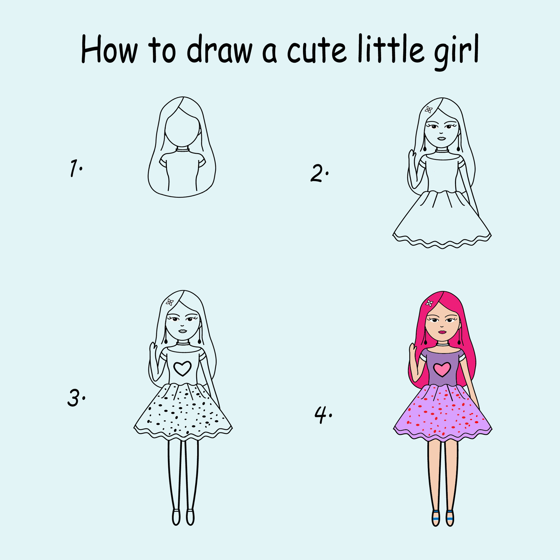 How To Draw Little Girls, Little Girls, Step by Step, Drawing Guide, by  NeekoNoir - DragoArt