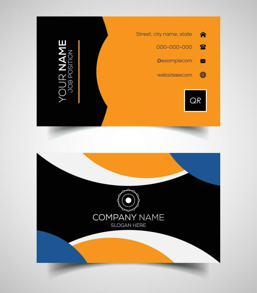 Double-sided creative and modern business card template. Vector illustration