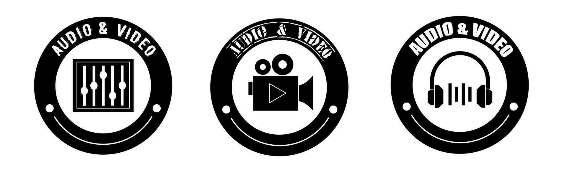 Audio and video product sale icon vector illustration. Design for shop and sale banner business.