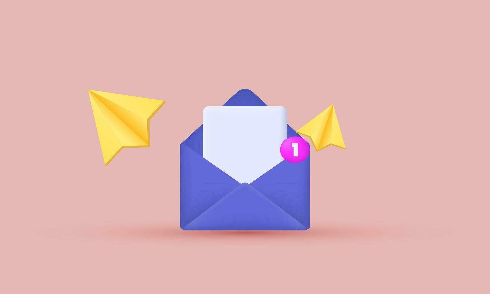 3d envelope paper plane send icon illustration vector trendy symbols isolated on background