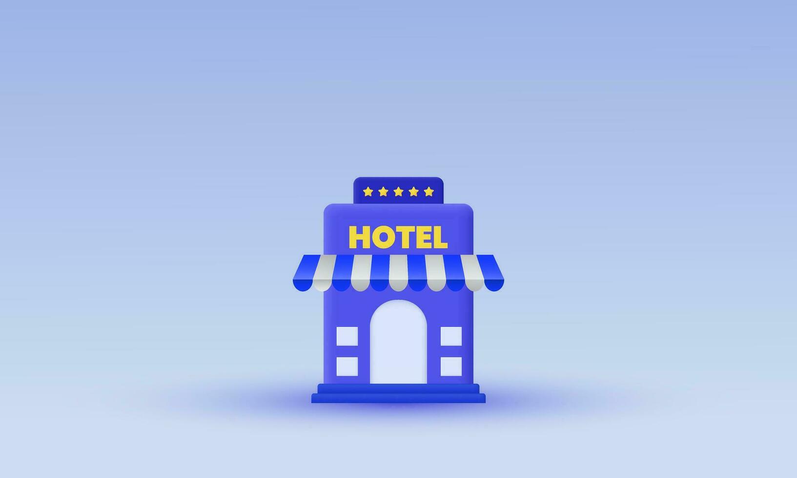 único púrpura hotel casual vector icono 3d símbolos aislado en antecedentes