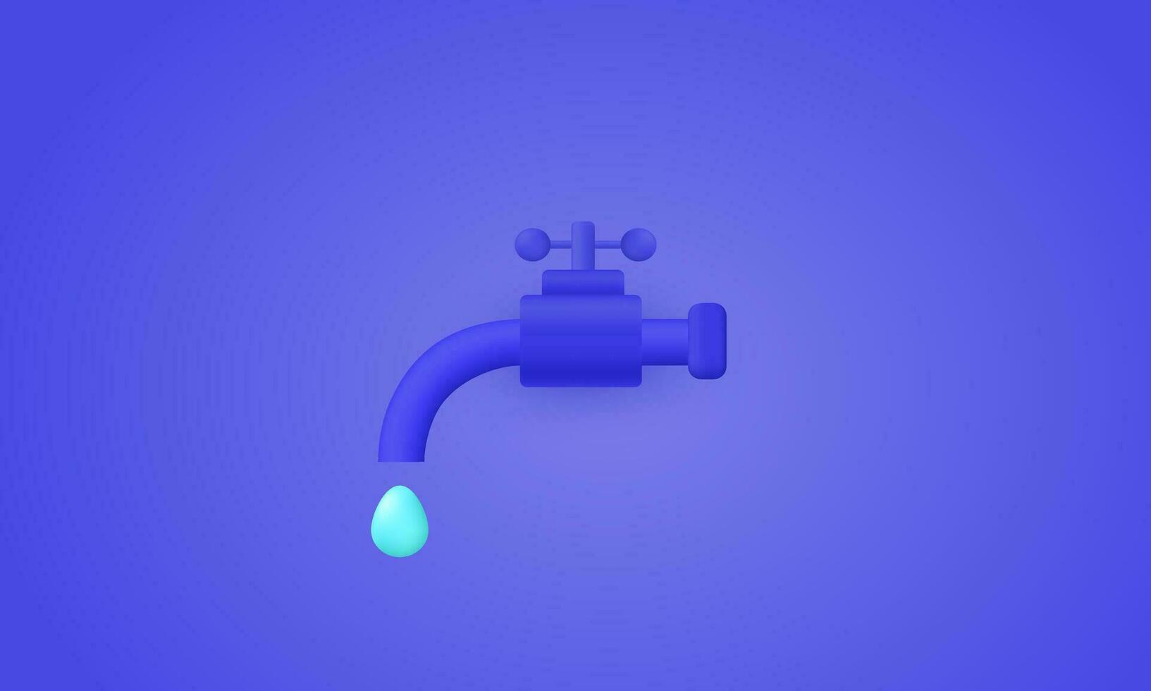 illustration 3d faucet icon vector trendy symbols isolated on background