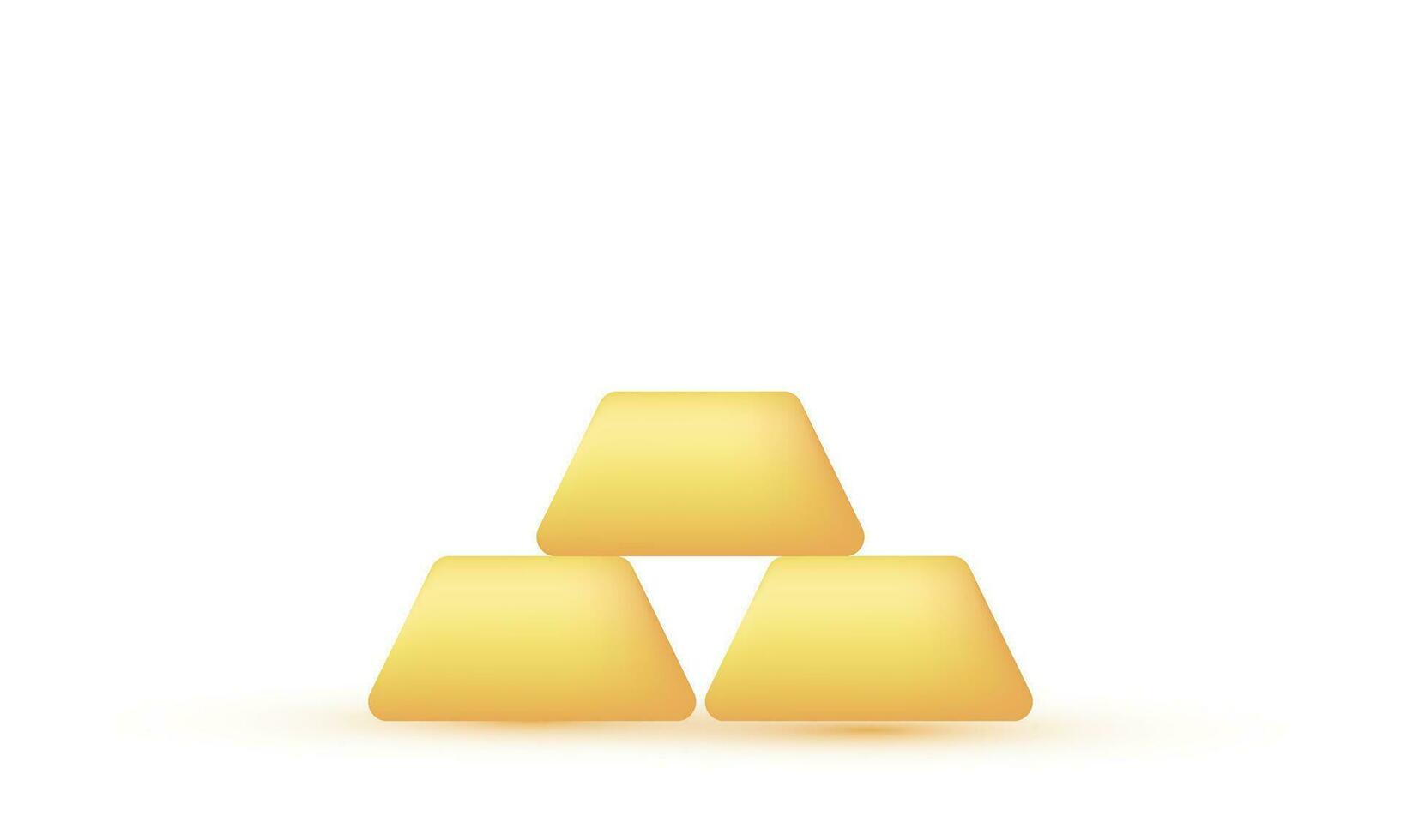 illustration 3d gold bars icon modern  trendy symbols isolated on background vector