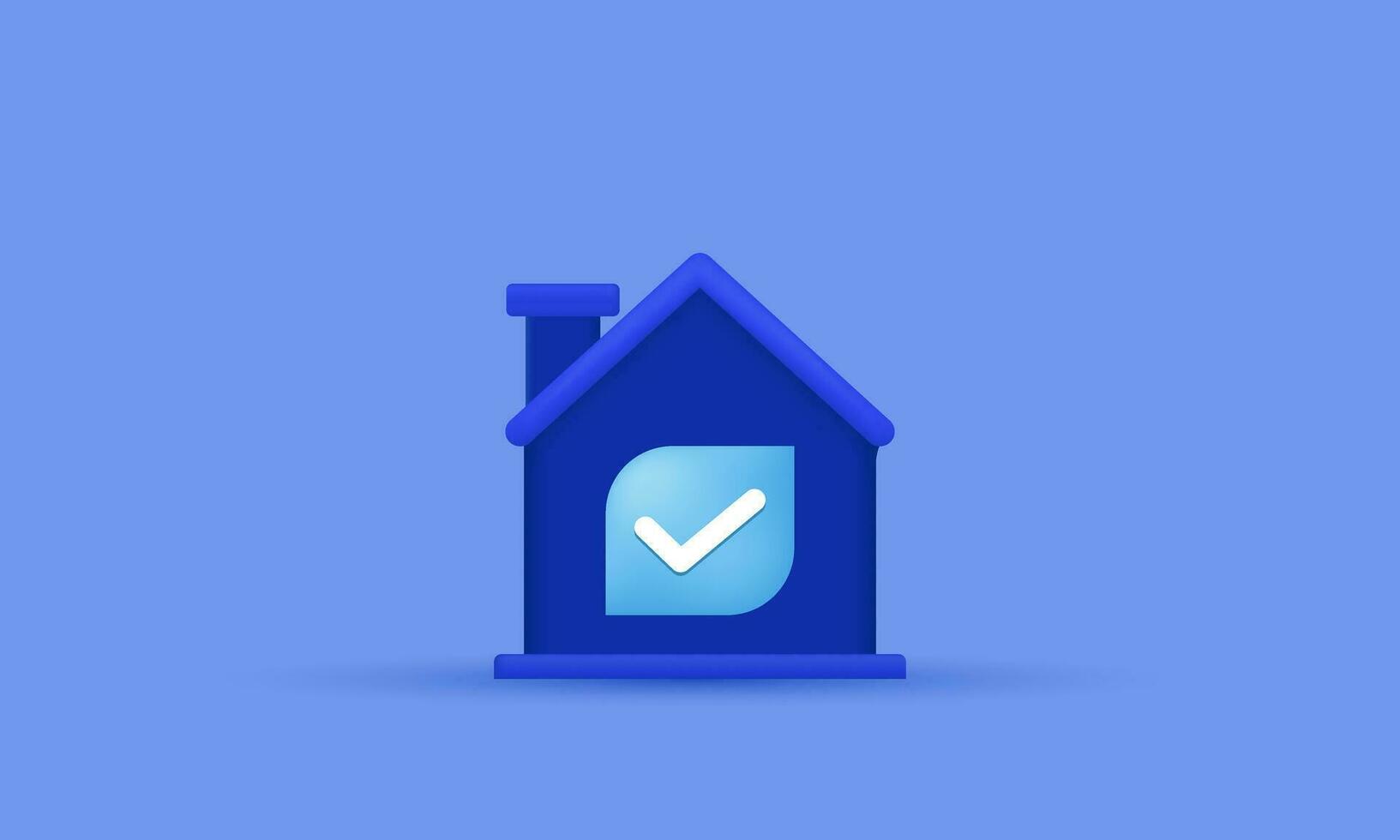 3d house check marks icon illustration vector trendy symbols isolated on background
