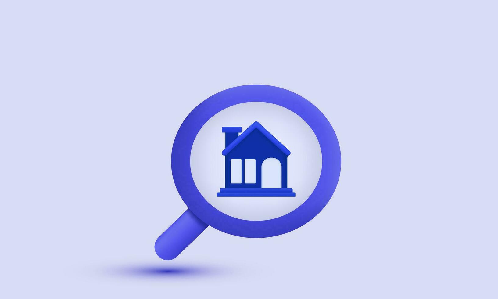 illustration 3d house search icon modern  trendy symbols isolated on background vector