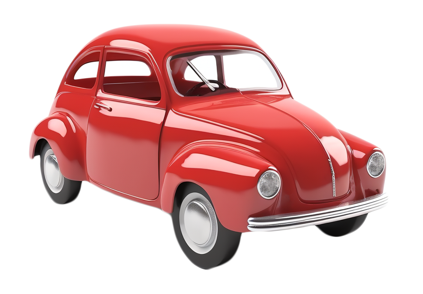 red old car 3d element. generative ai png