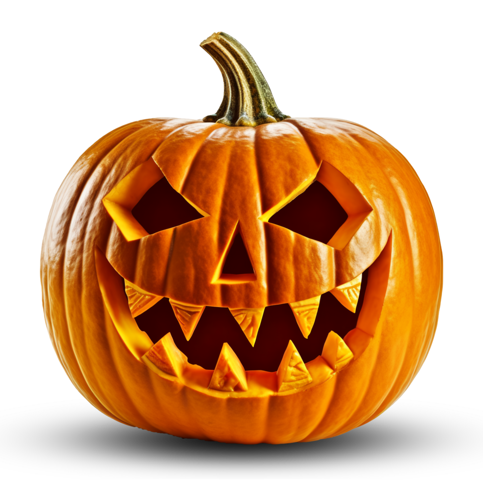 halloween pumpkin element isolated on transparent background, generative ai png