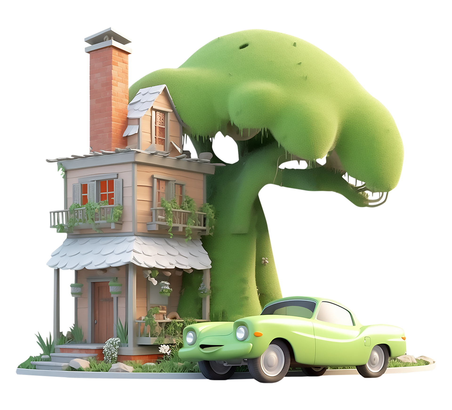 simple-living-house-3d-cartoon-design-isolated-on-transparent