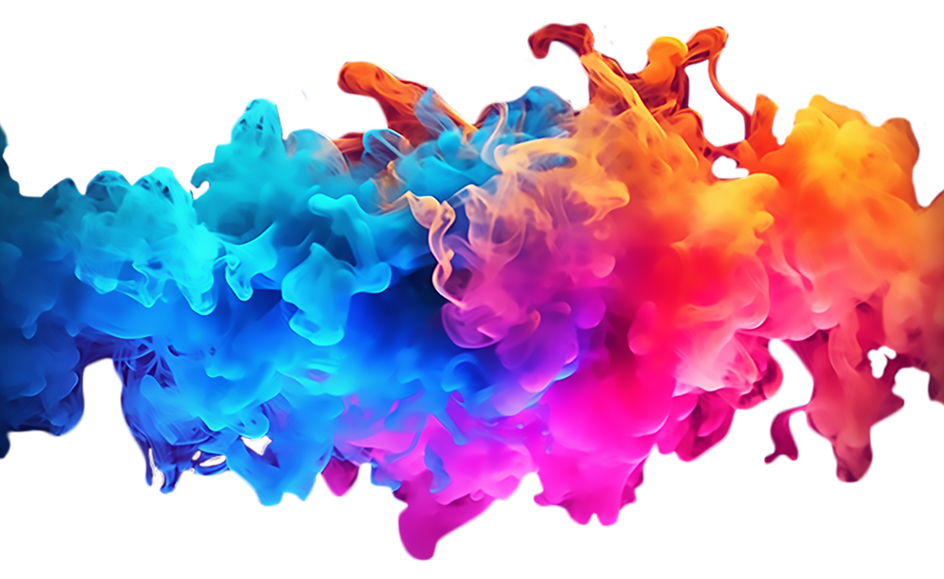 colorful smoke isolated on transparent background. generative ai