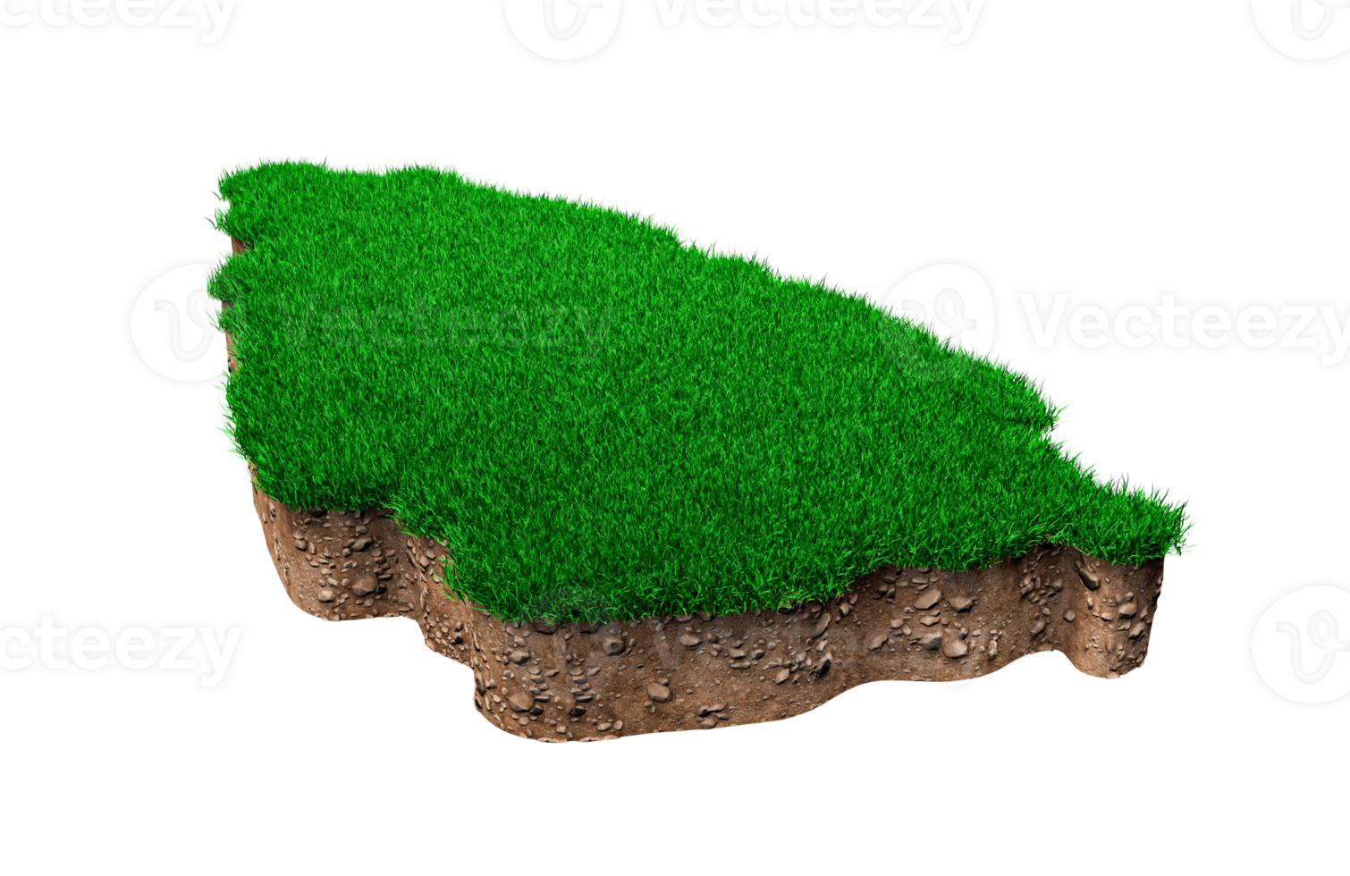 Saint Lucia Map Grass and ground Map texture 3d illustration png