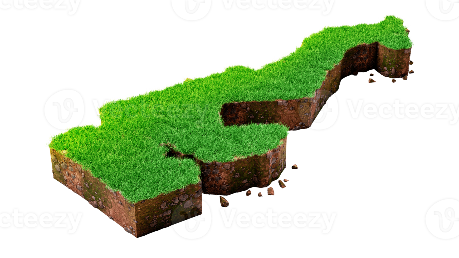 Monaco Map Grass and ground texture 3d illustration png