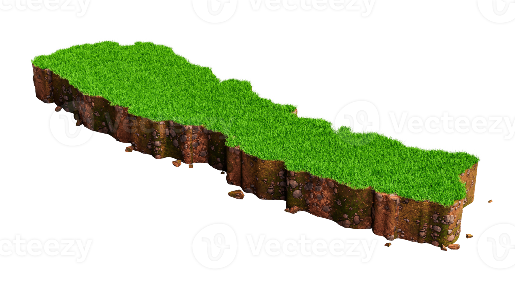 Nepal country Grass and ground texture map 3d illustration png