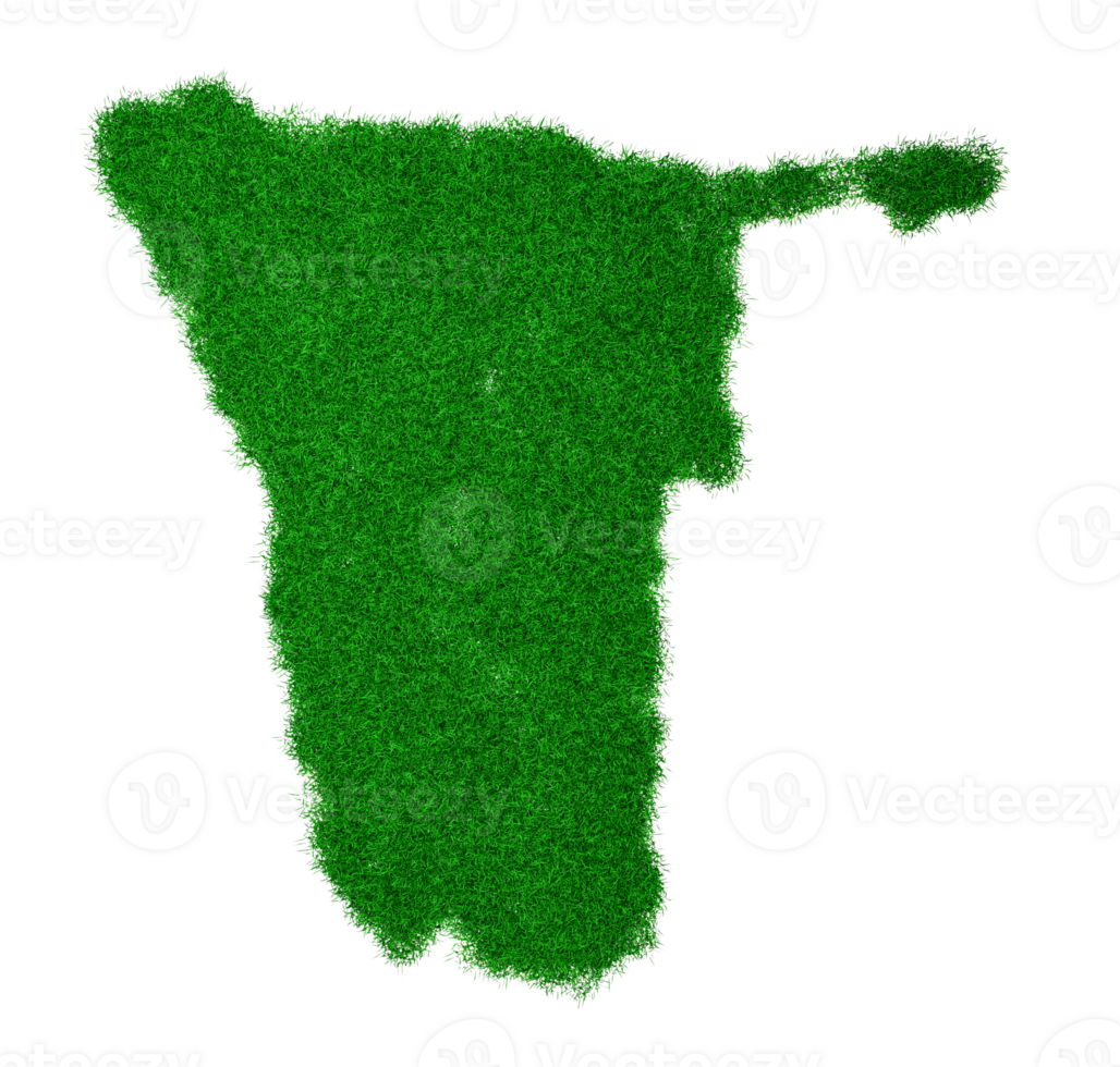 Namibia map soil land geology cross section with green grass and Rock ground texture 3d illustration png
