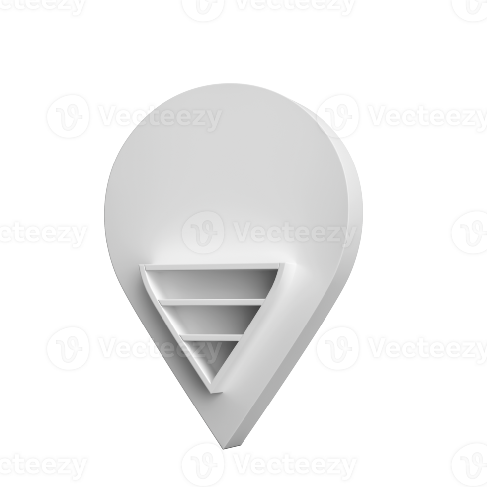 blanco mapa puntero 3d alfiler ubicación símbolo 3d ilustración png
