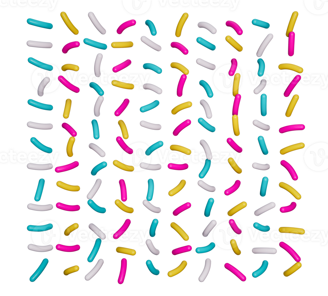 Sprinkles Pattern of Colorful sprinkle 3d illustration png