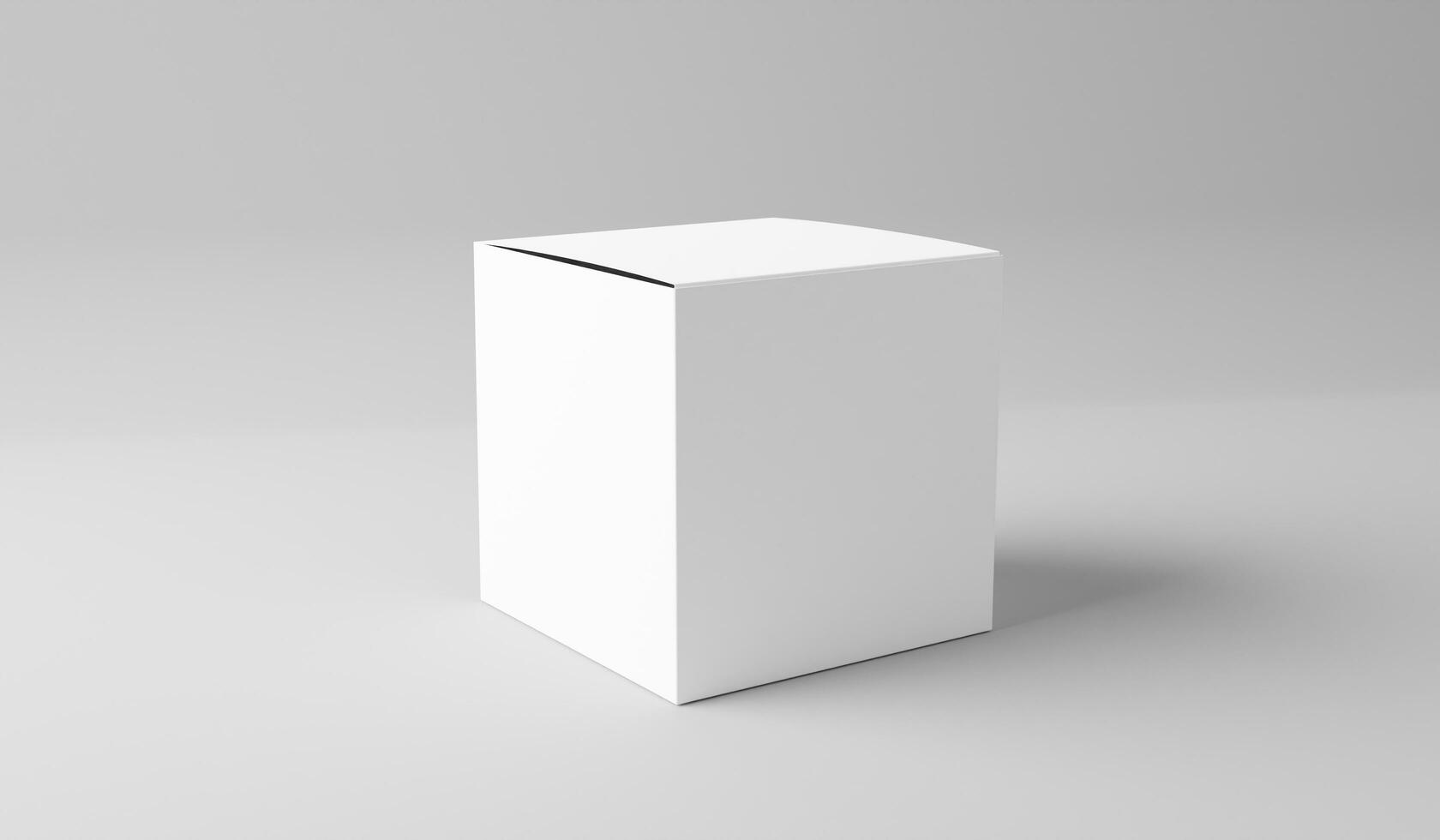 White box mockup, blank box template isolated on white in 3d rendering photo