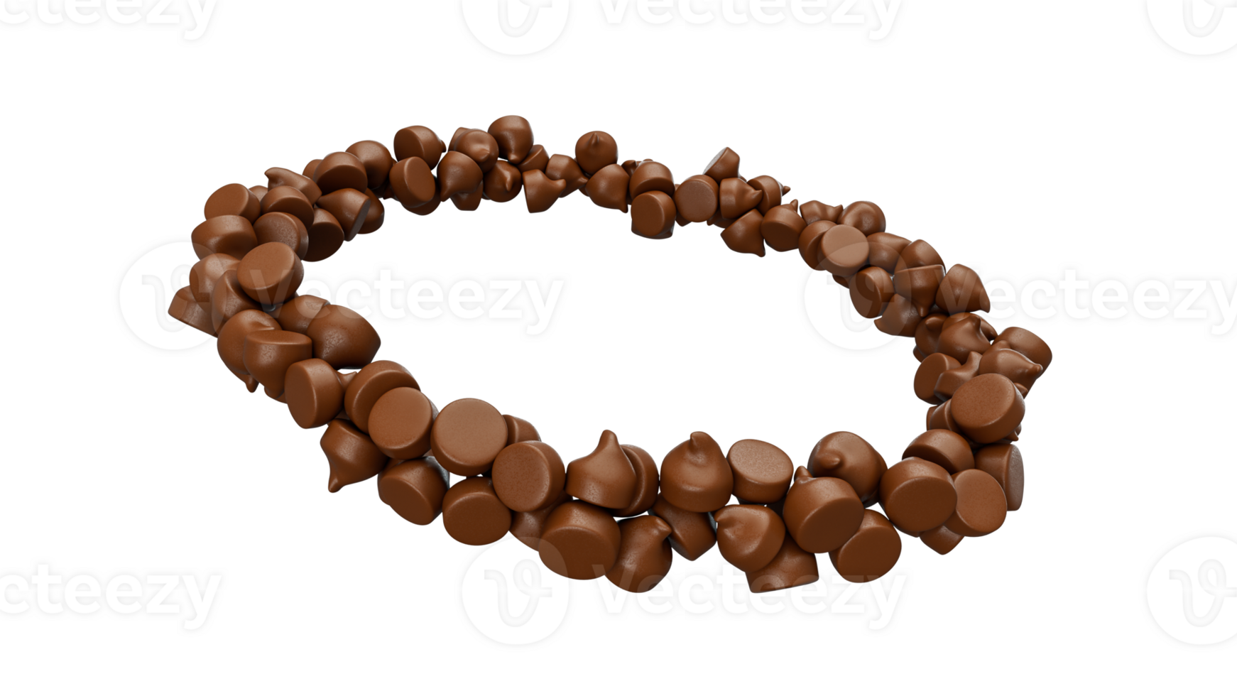 A 3D rendering of chocolate chips png
