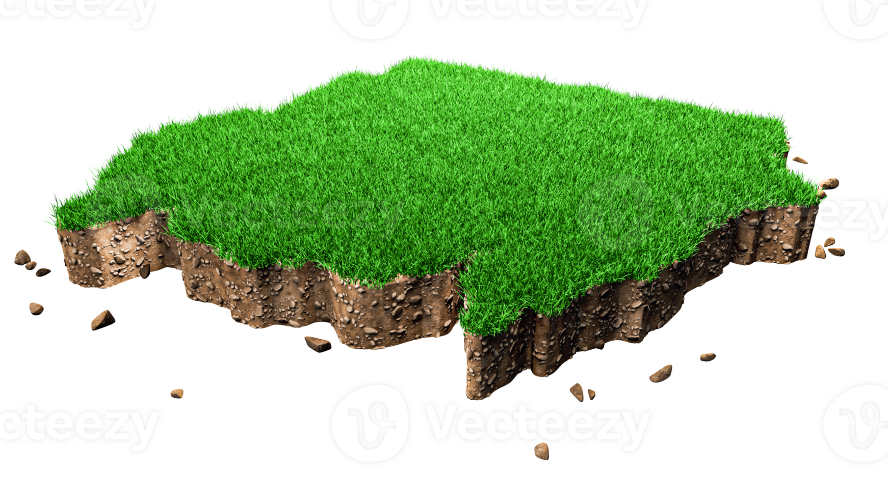 Sudan Map Grass and ground texture 3d illustration png