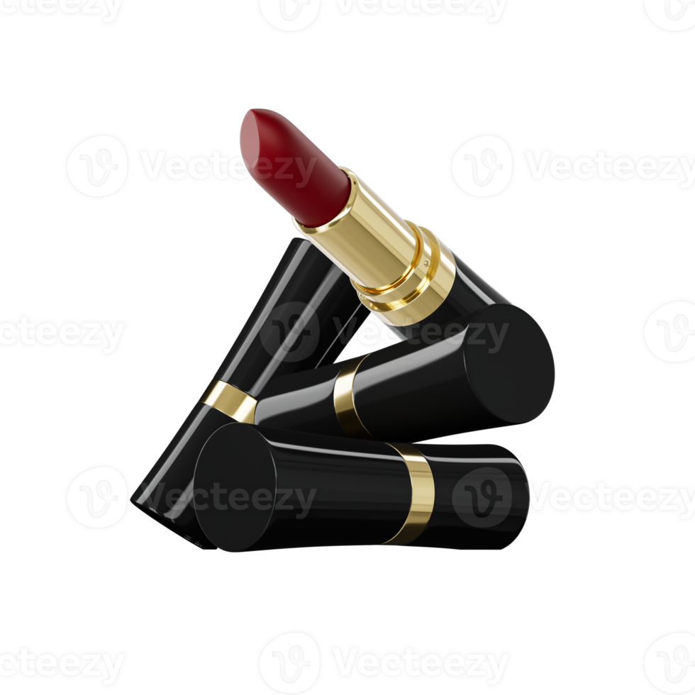 Lipsticks product on square stage podium 3d illustration png