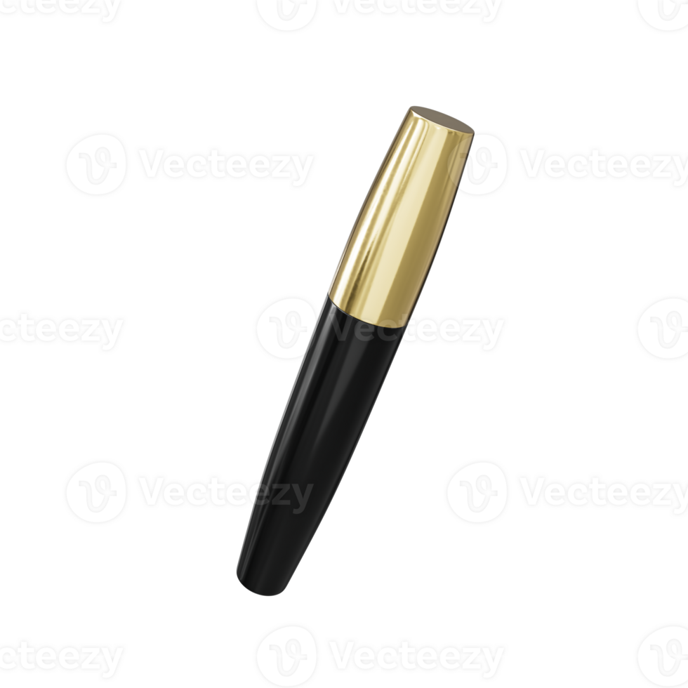 Empty Mascara isolated black cosmetic mascara 3d rendering png