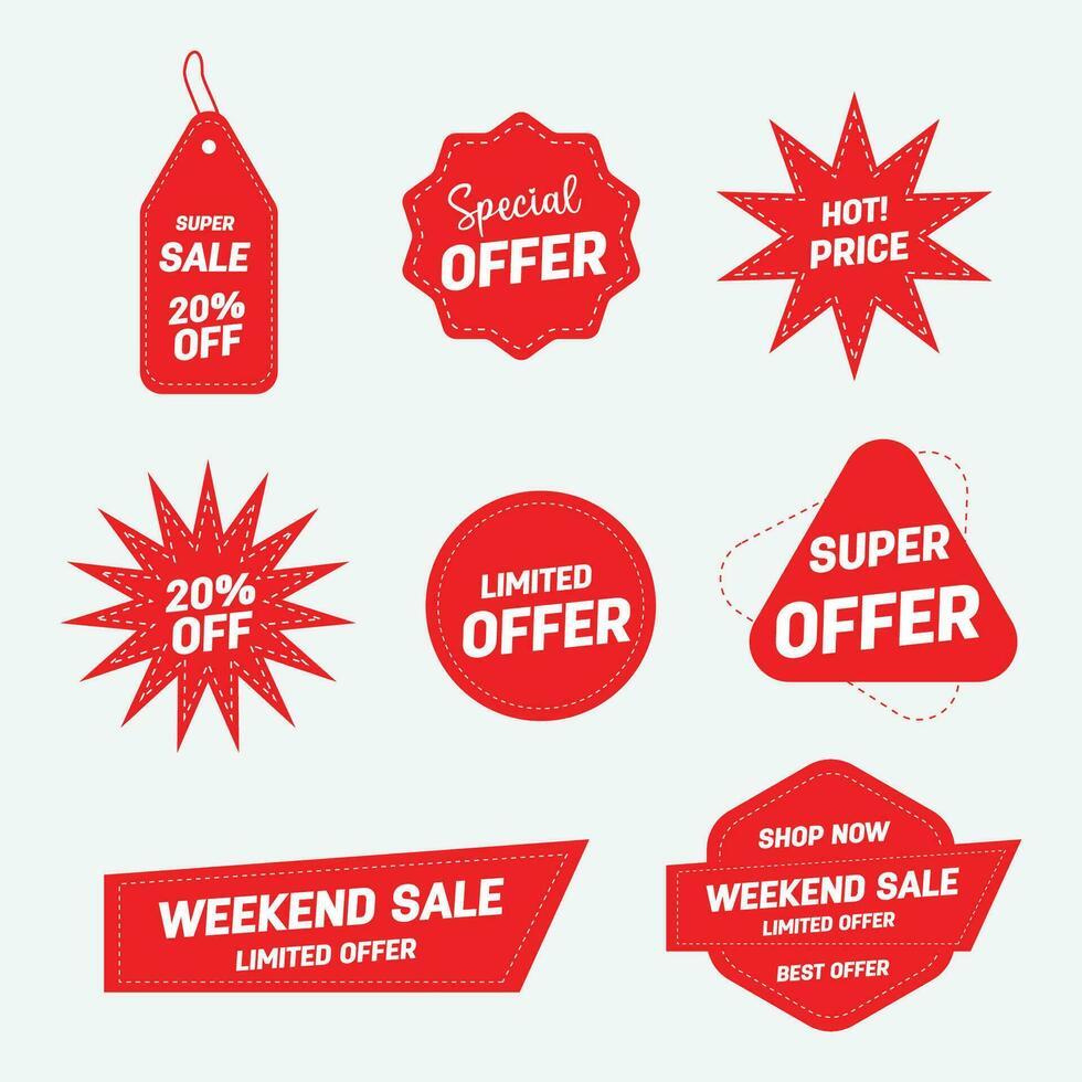 Colorful sales label collection vector