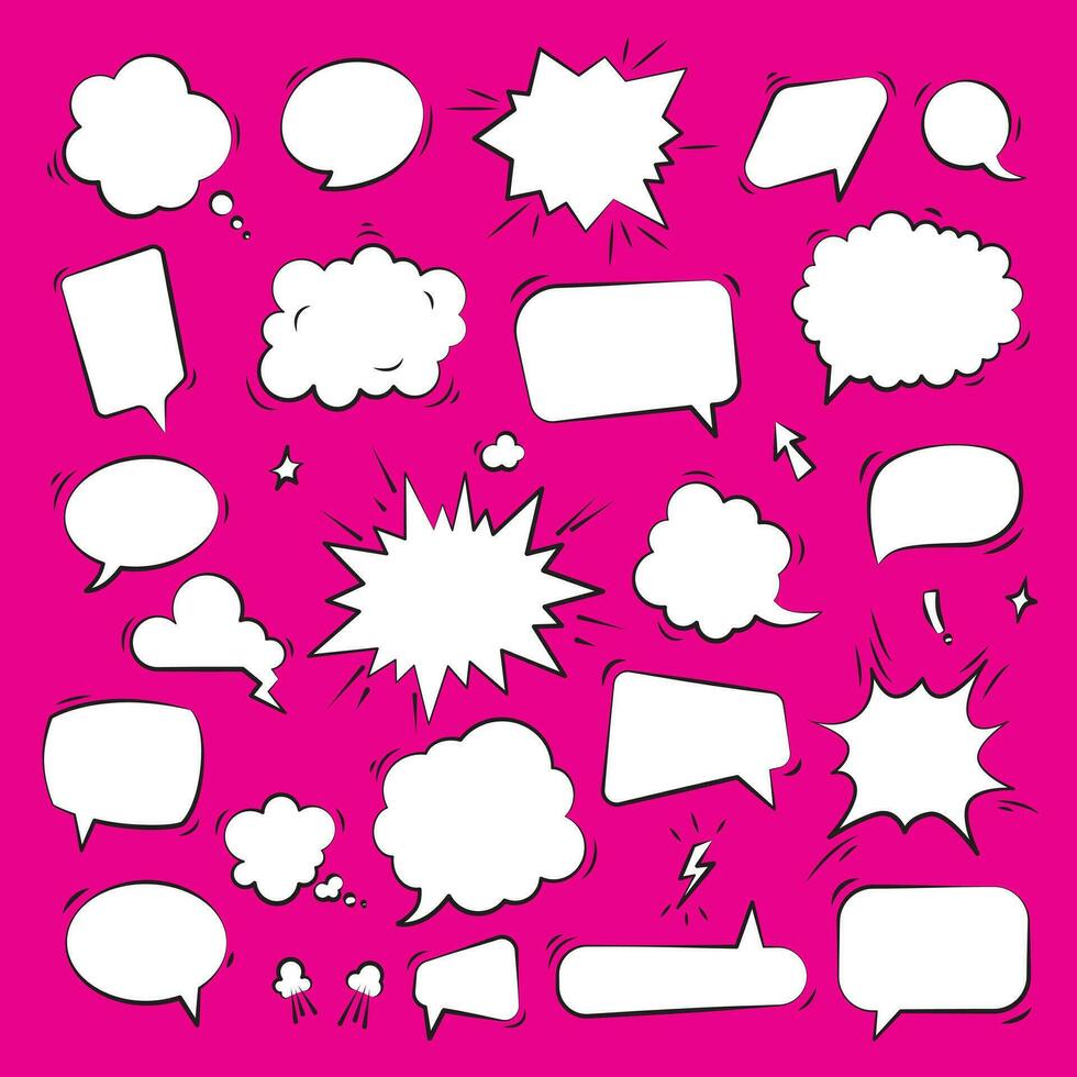 Vector big set of speech bubbles in comic style.