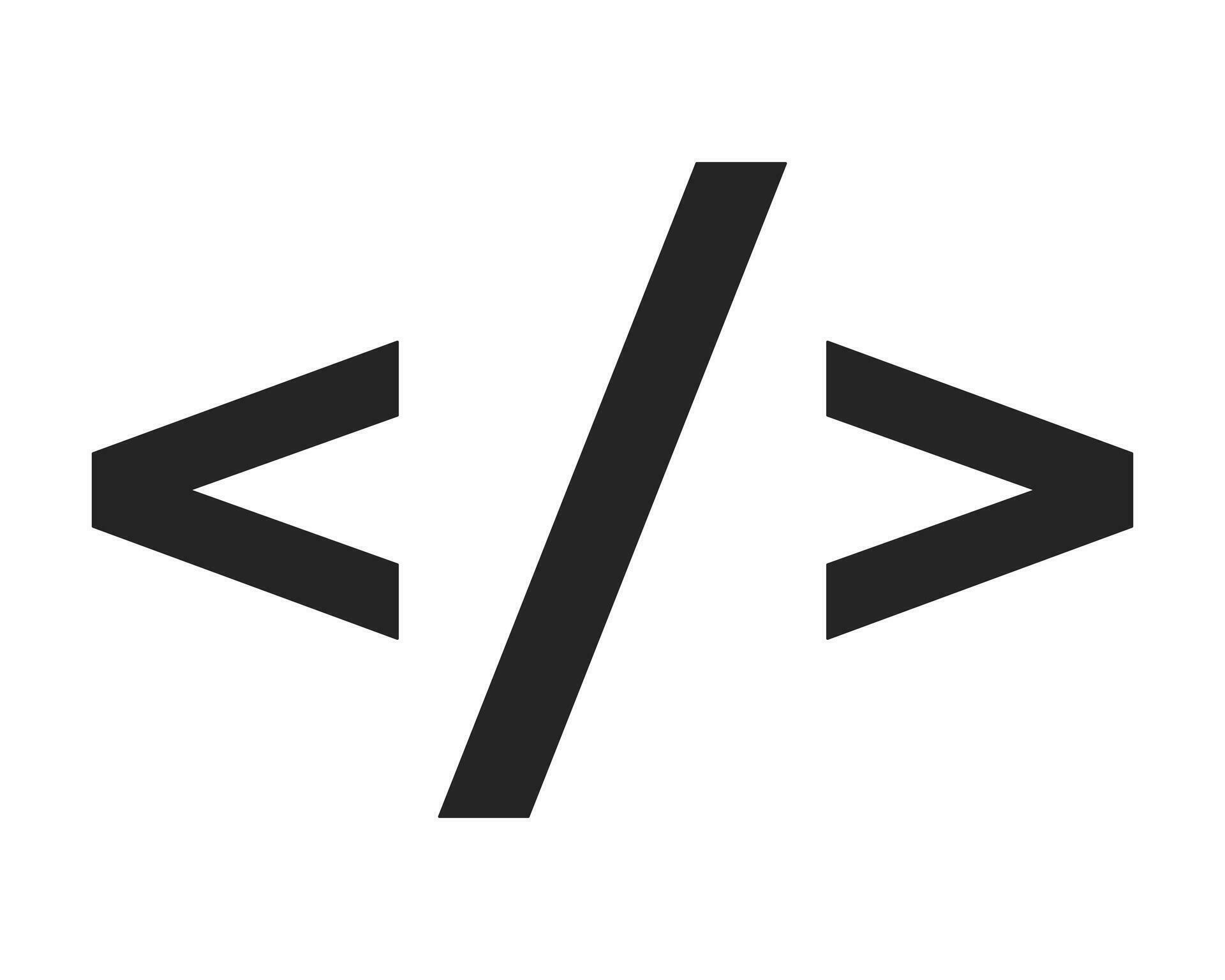 Code symbols flat monochrome isolated vector icon. Web development ...