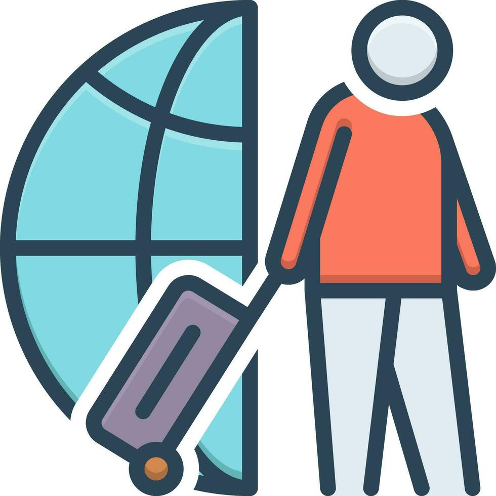 color icon for immigrant vector