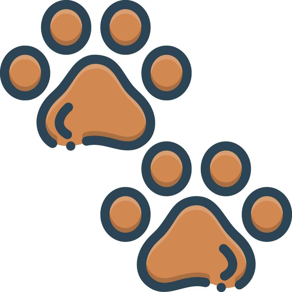 color icon for pawprints vector