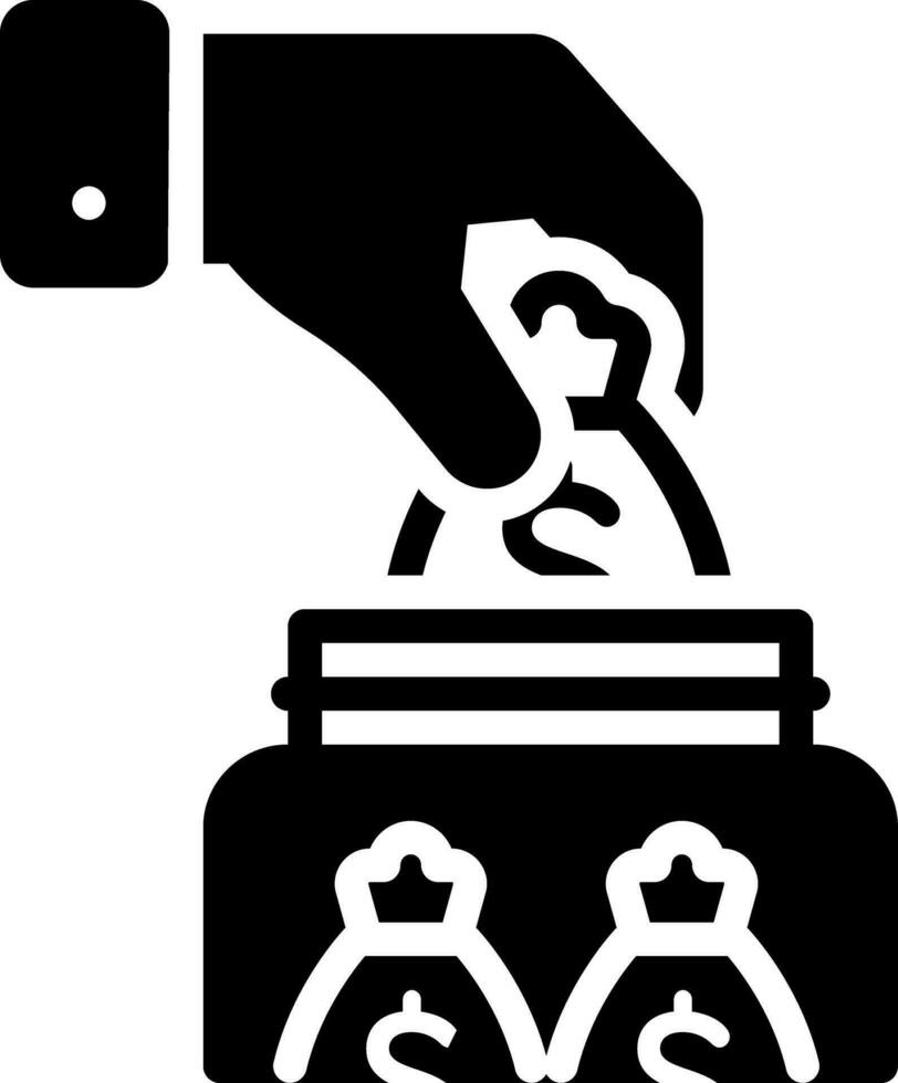 solid icon for money vector