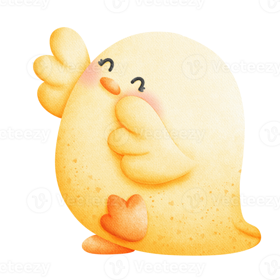 a cartoon cute little yellow duck png