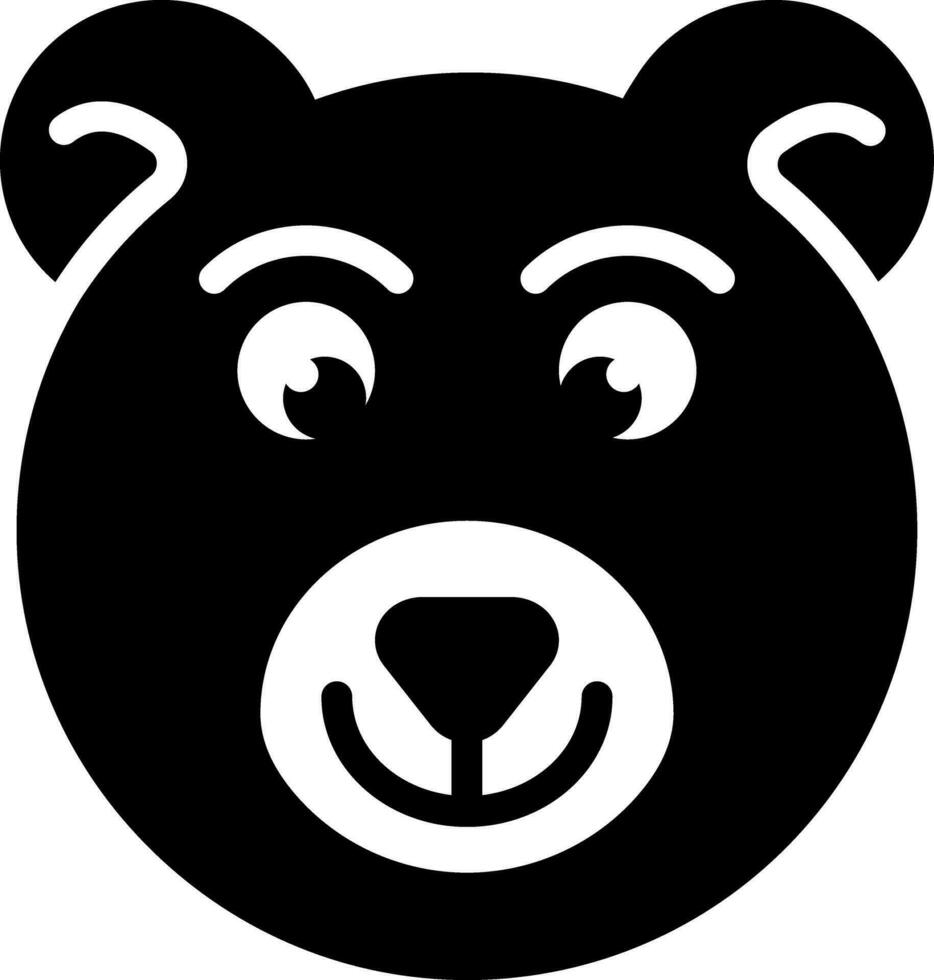 solid icon for bear vector