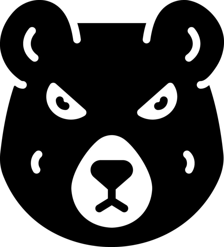 solid icon for bear vector