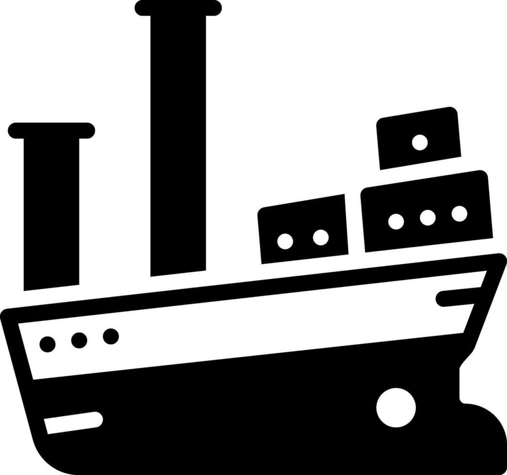solid icon for vessel vector